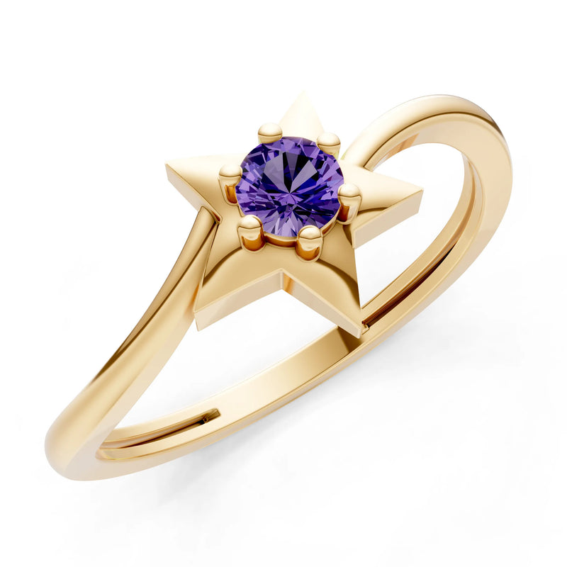 Stellar Radiance Dainty Solitaire Ring