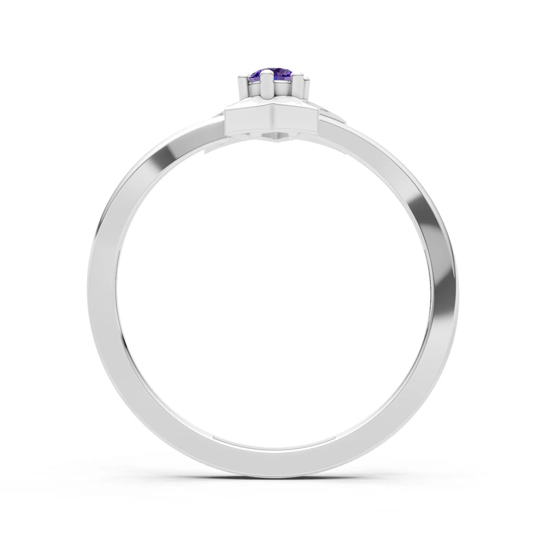 Stellar Radiance Dainty Solitaire Ring