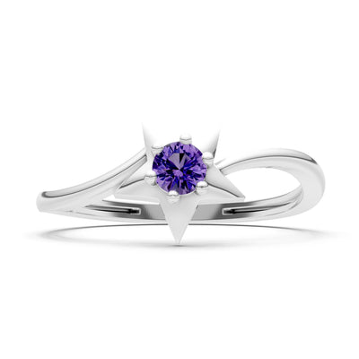 Stellar Radiance Dainty Solitaire Ring