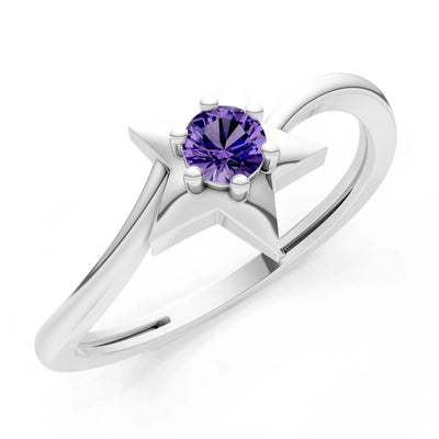 Stellar Radiance Dainty Solitaire Ring