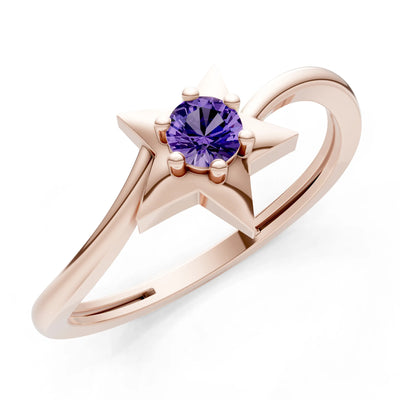 Stellar Radiance Dainty Solitaire Ring