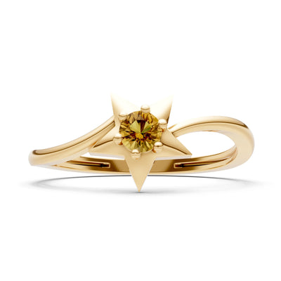 Stellar Radiance Dainty Solitaire Ring