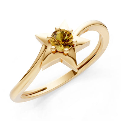 Stellar Radiance Dainty Solitaire Ring