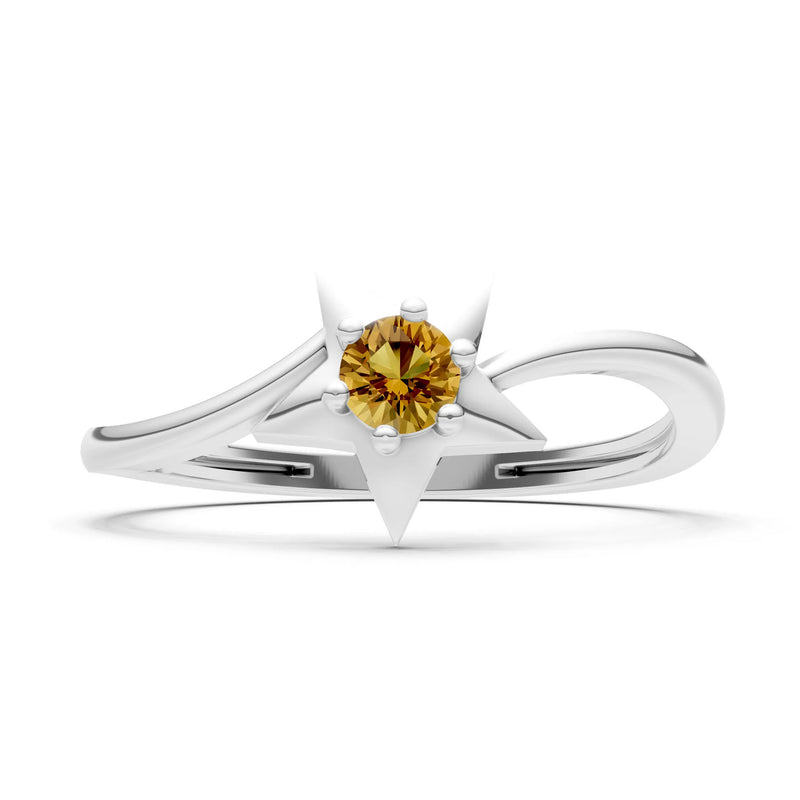 Stellar Radiance Dainty Solitaire Ring