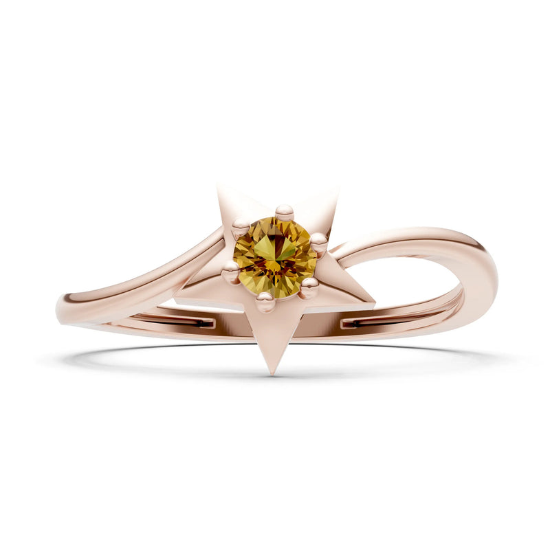 Stellar Radiance Dainty Solitaire Ring
