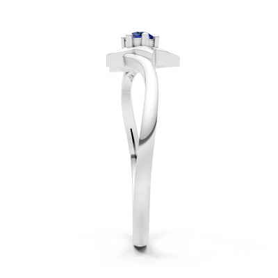 Blue Sapphire Stellar Radiance Dainty Solitaire Ring