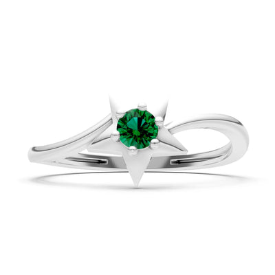 Stellar Radiance Dainty Solitaire Ring