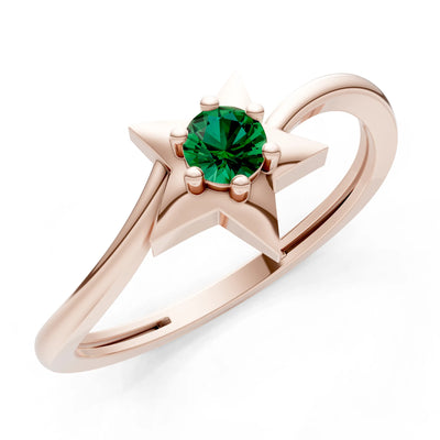 Stellar Radiance Dainty Solitaire Ring