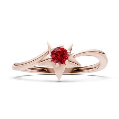 Stellar Radiance Dainty Solitaire Ring