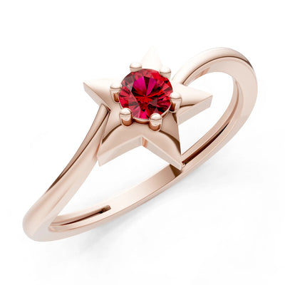 Stellar Radiance Dainty Solitaire Ring