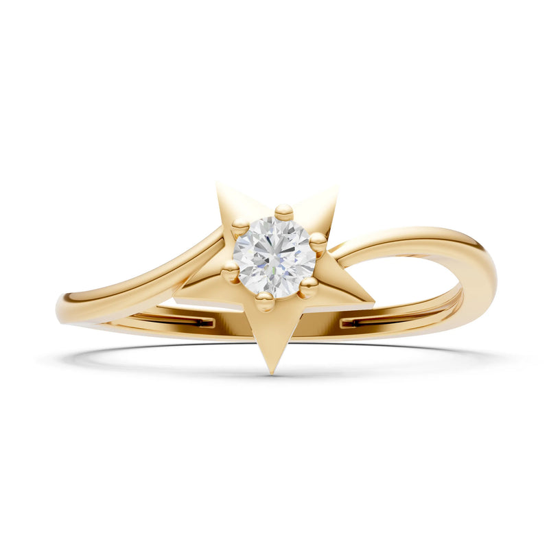 Stellar Radiance Dainty Solitaire Ring