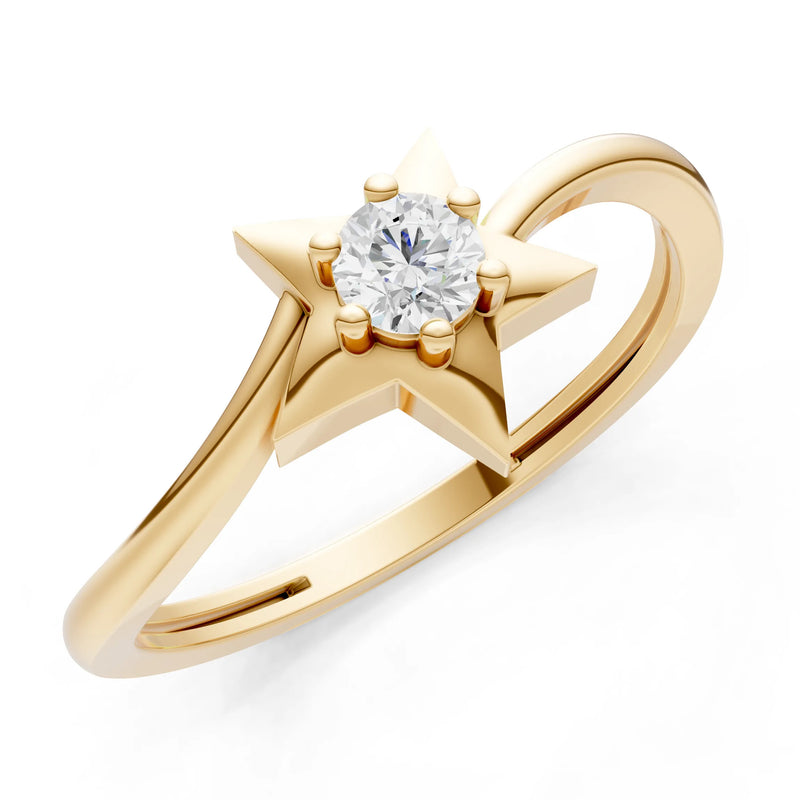 Diamond Stellar Radiance Dainty Solitaire Ring