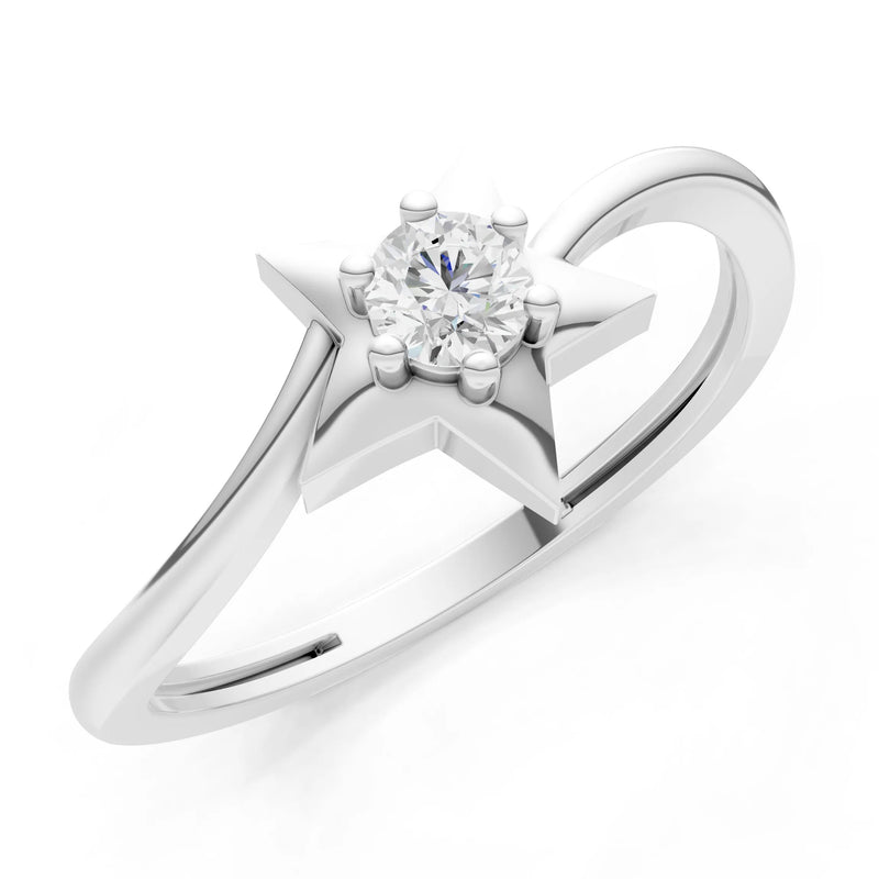 Diamond Stellar Radiance Dainty Solitaire Ring