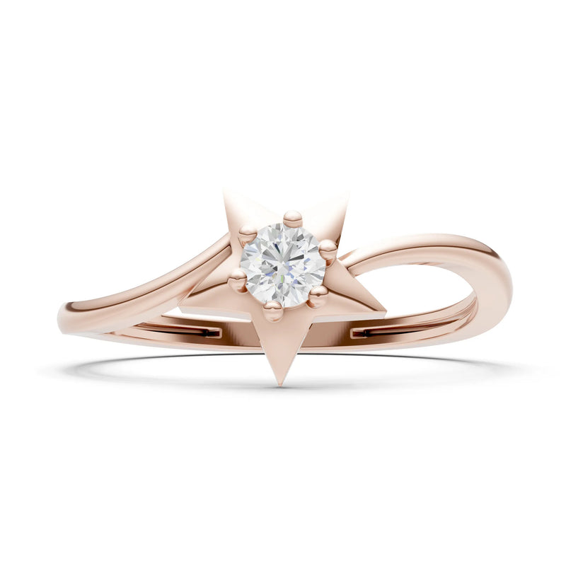 Diamond Stellar Radiance Dainty Solitaire Ring
