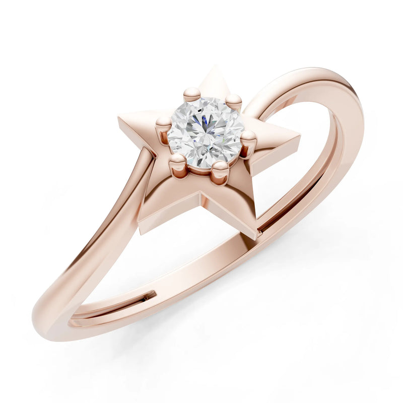 Stellar Radiance Dainty Solitaire Ring