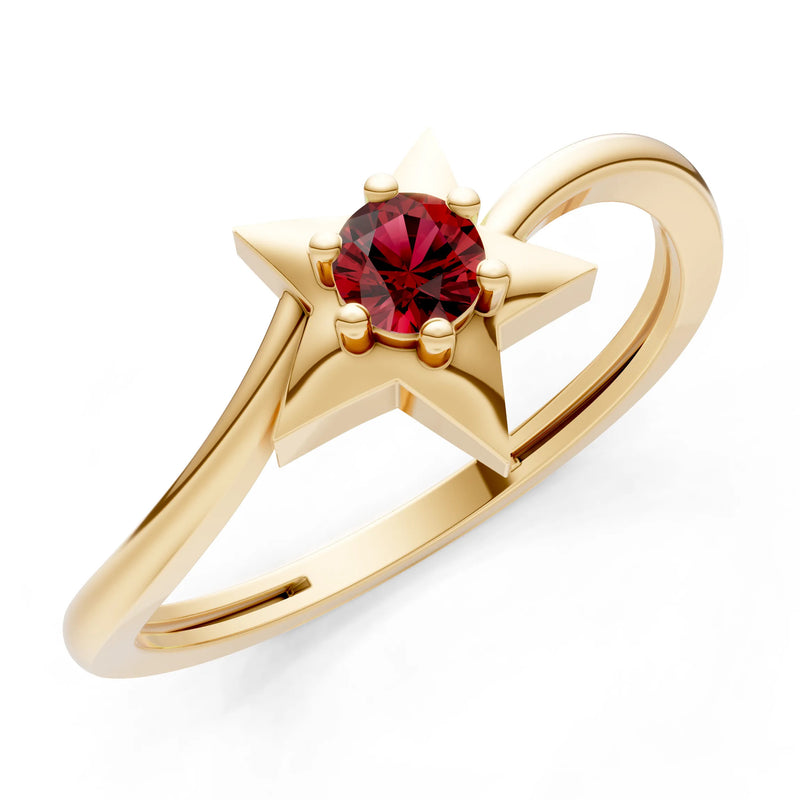 Stellar Radiance Dainty Solitaire Ring