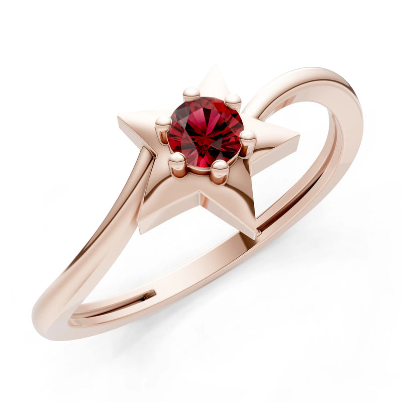 Stellar Radiance Dainty Solitaire Ring