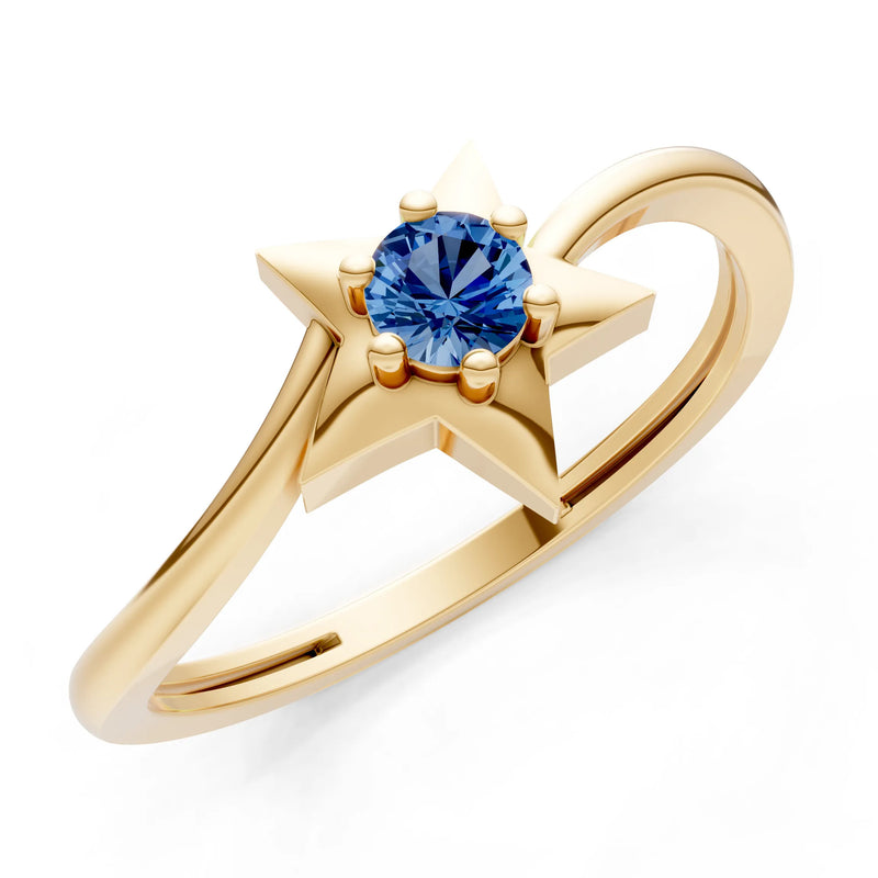 Stellar Radiance Dainty Solitaire Ring