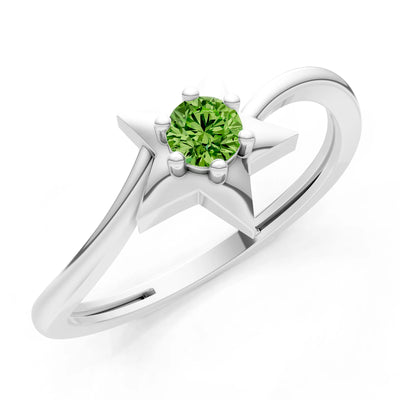 Stellar Radiance Dainty Solitaire Ring