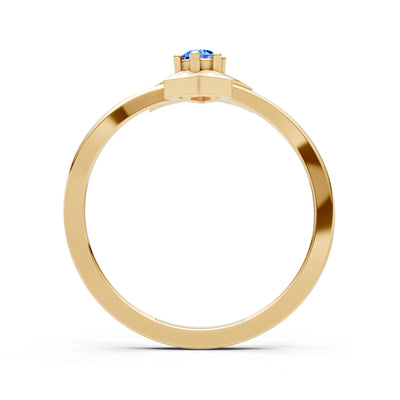 Swiss Blue Topaz Stellar Radiance Dainty Solitaire Ring