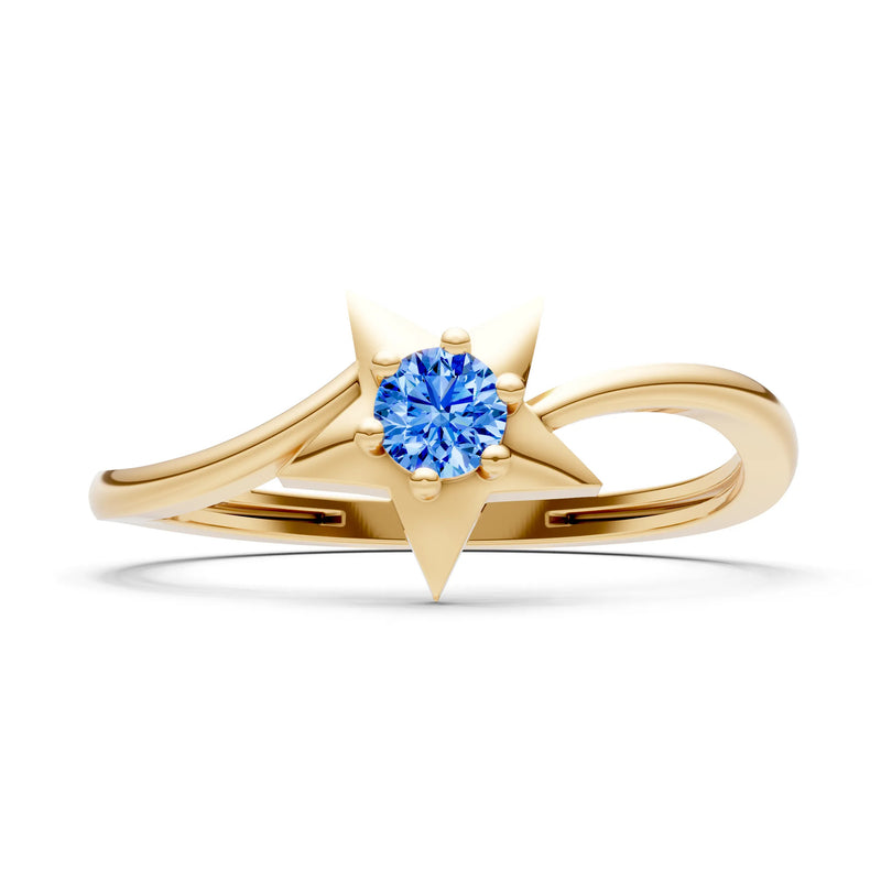 Swiss Blue Topaz Stellar Radiance Dainty Solitaire Ring