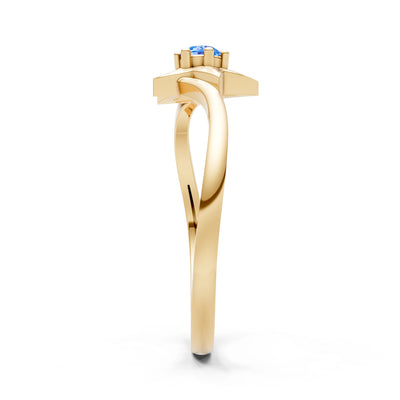 Swiss Blue Topaz Stellar Radiance Dainty Solitaire Ring