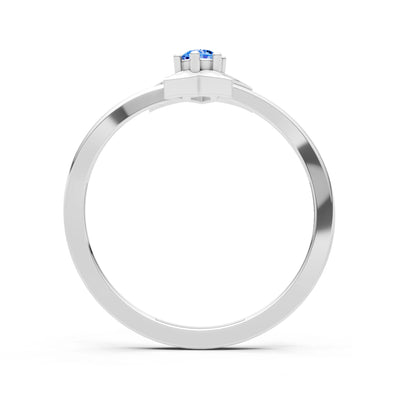 Swiss Blue Topaz Stellar Radiance Dainty Solitaire Ring