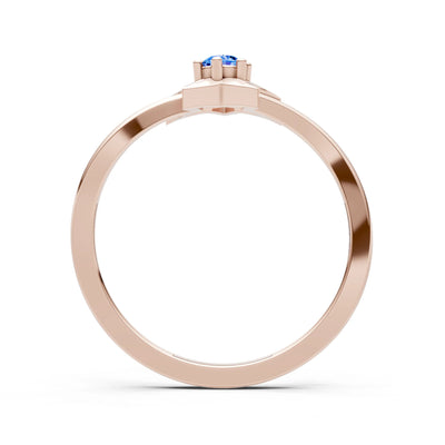 Swiss Blue Topaz Stellar Radiance Dainty Solitaire Ring