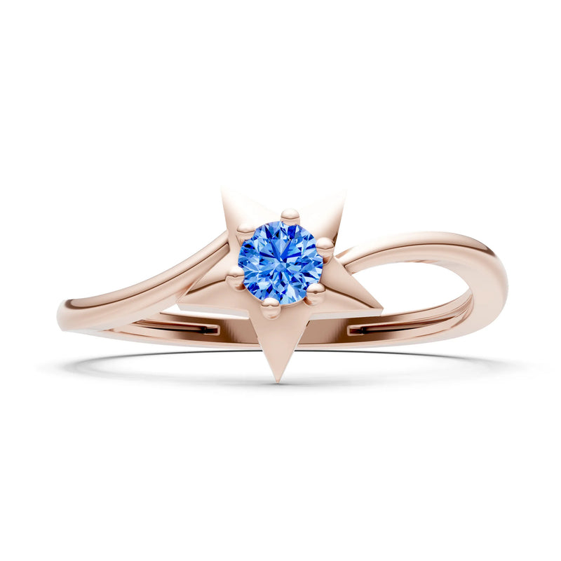 Swiss Blue Topaz Stellar Radiance Dainty Solitaire Ring