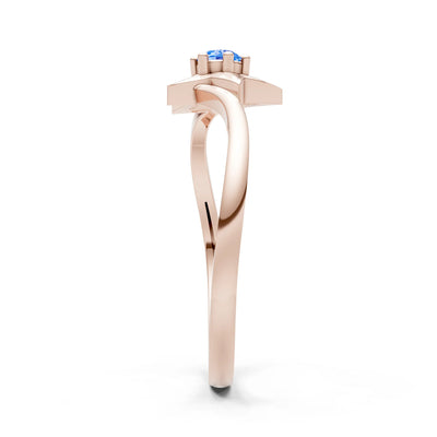 Swiss Blue Topaz Stellar Radiance Dainty Solitaire Ring