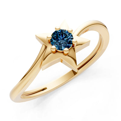 Stellar Radiance Dainty Solitaire Ring