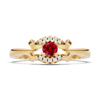 Ruby Luna Halo Dainty Cluster Ring