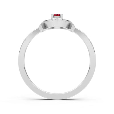 Ruby Luna Halo Dainty Cluster Ring