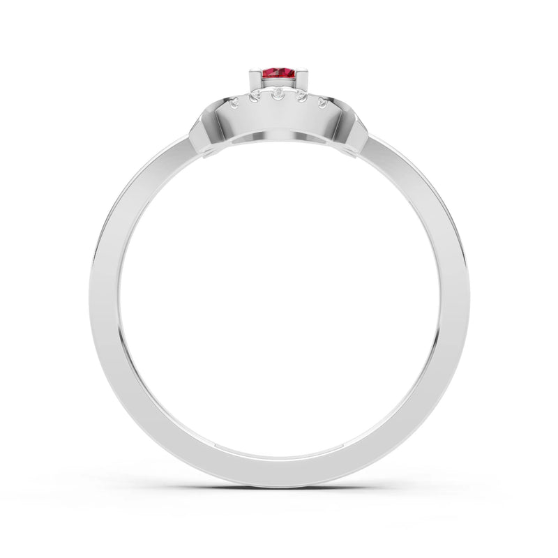 Ruby Luna Halo Dainty Cluster Ring