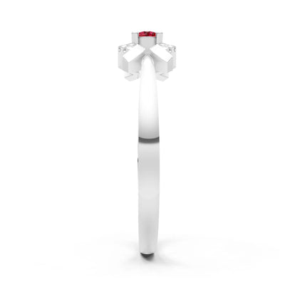 Ruby Luna Halo Dainty Cluster Ring