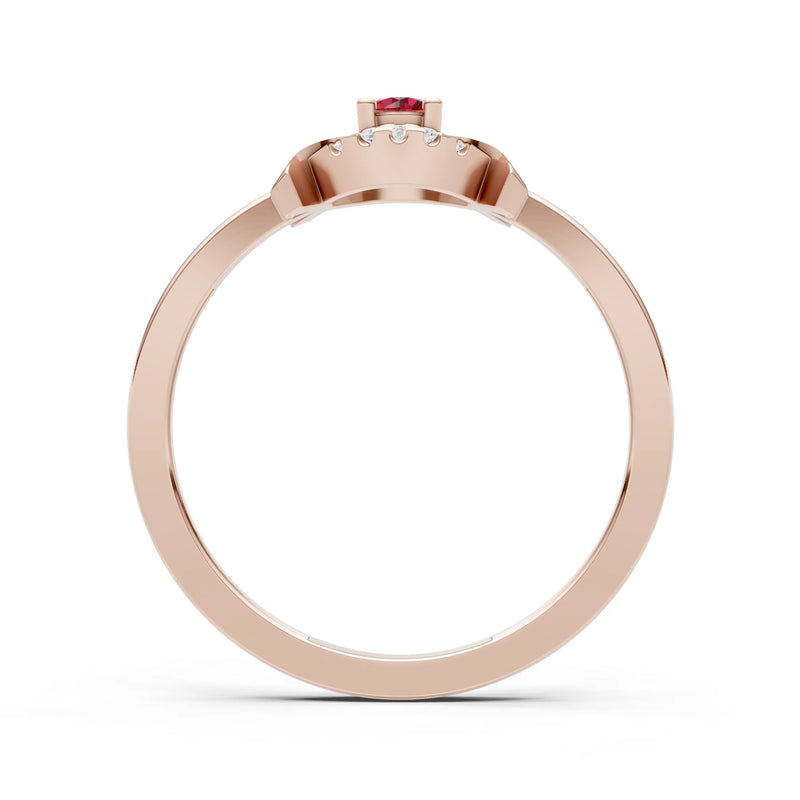 Ruby Luna Halo Dainty Cluster Ring