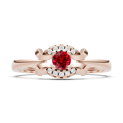 Ruby Luna Halo Dainty Cluster Ring