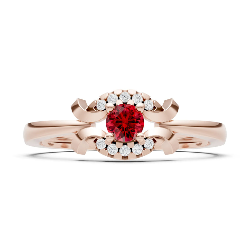 Ruby Luna Halo Dainty Cluster Ring