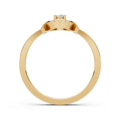 Diamond Luna Halo Dainty Cluster Ring