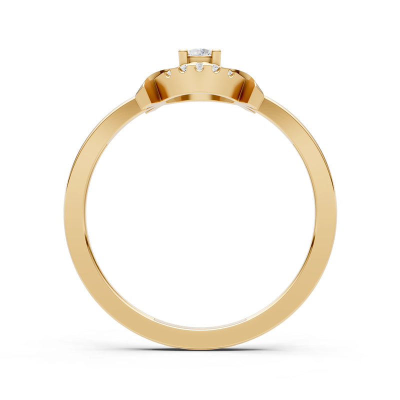 Diamond Luna Halo Dainty Cluster Ring