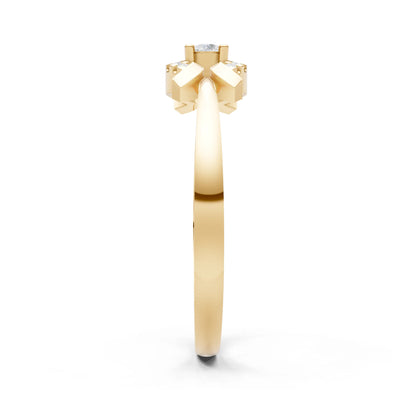 Diamond Luna Halo Dainty Cluster Ring