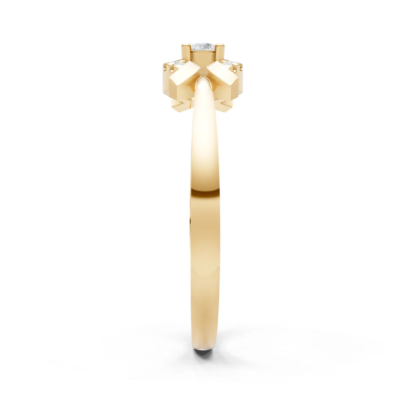 Diamond Luna Halo Dainty Cluster Ring