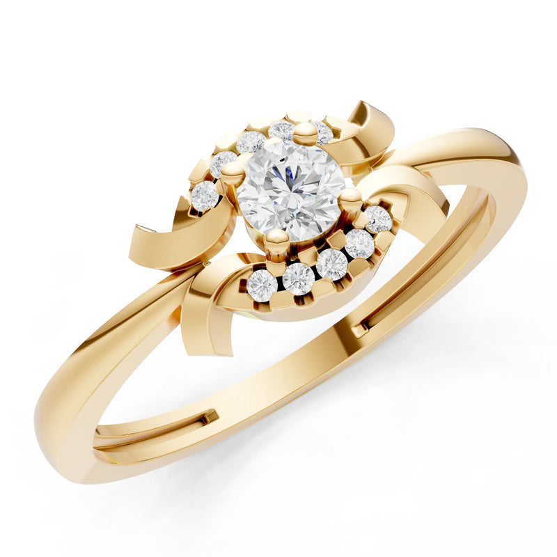 Diamond Luna Halo Dainty Cluster Ring