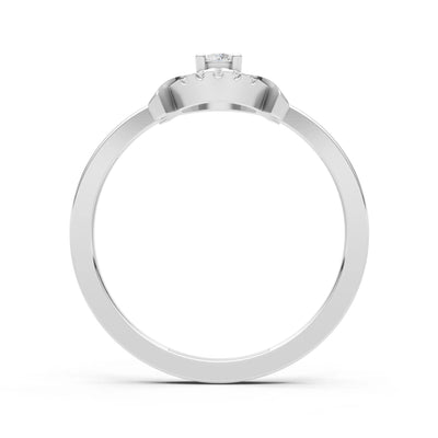 Diamond Luna Halo Dainty Cluster Ring