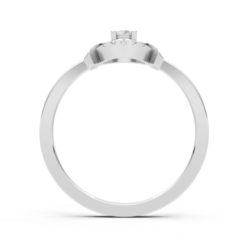 Diamond Luna Halo Dainty Cluster Ring