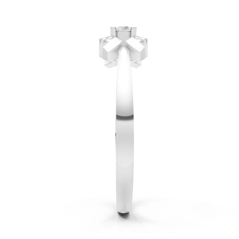 Diamond Luna Halo Dainty Cluster Ring