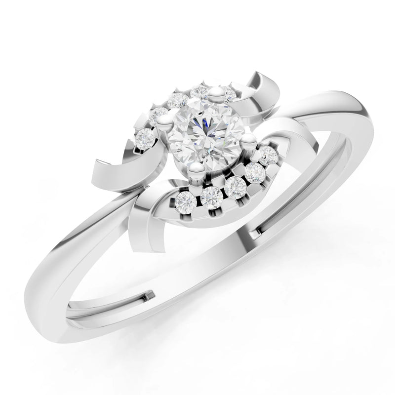 Diamond Luna Halo Dainty Cluster Ring