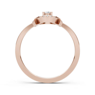 Diamond Luna Halo Dainty Cluster Ring