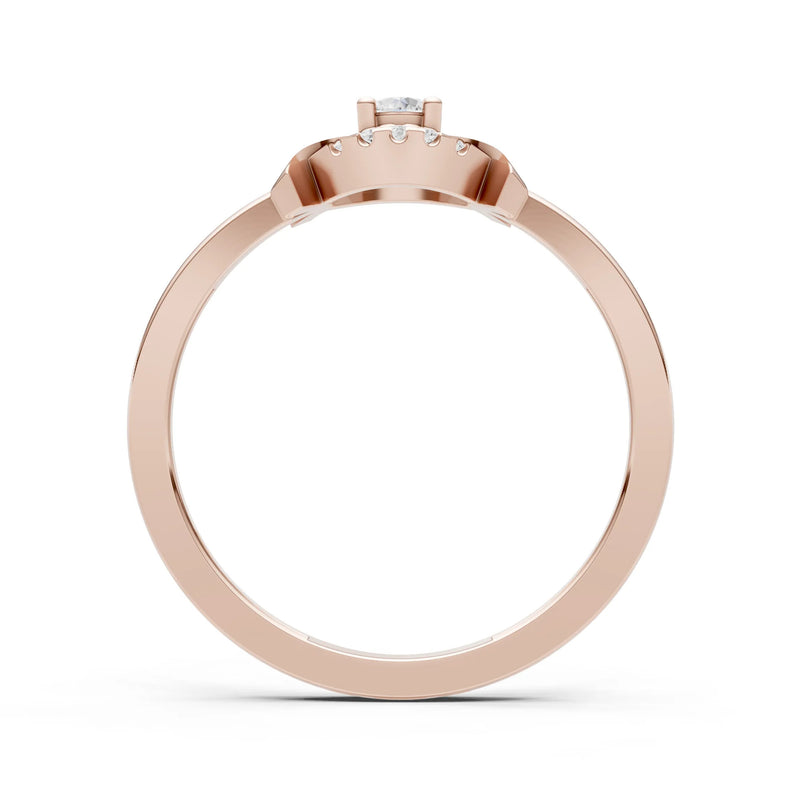 Diamond Luna Halo Dainty Cluster Ring