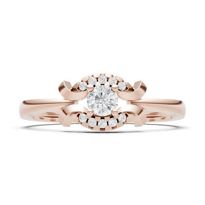 Diamond Luna Halo Dainty Cluster Ring